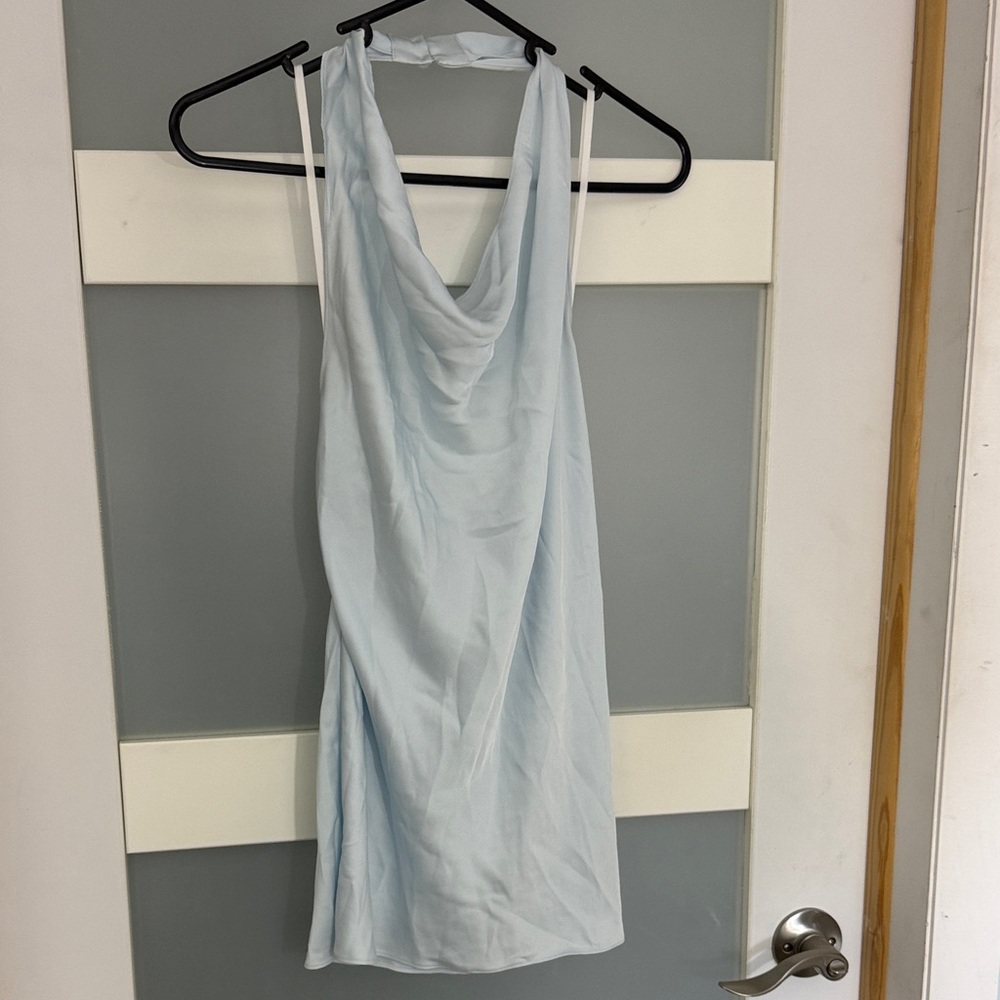Babaton Light Blue Mini Dress